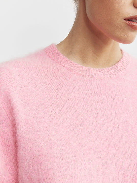 Brushed Cashmere Tee - Pink Marle