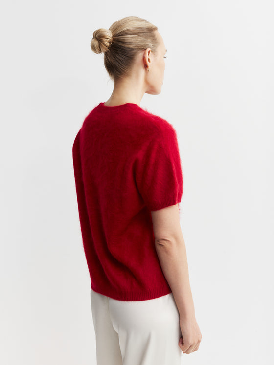 Brushed Cashmere Tee - Red