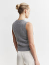 Cashmere Cable Tank - Dark Grey Melange