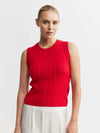 Cashmere Cable Tank - Red