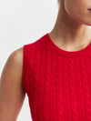 Cashmere Cable Tank - Red