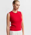Cashmere Cable Tank - Red