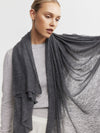 Cashmere Fine Diagonal Wrap - Dark Grey Melange