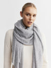 Cashmere Fine Diagonal Wrap - Grey Melange