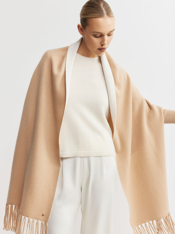 Cashmere Double Sided Jacket - Camel/Cream