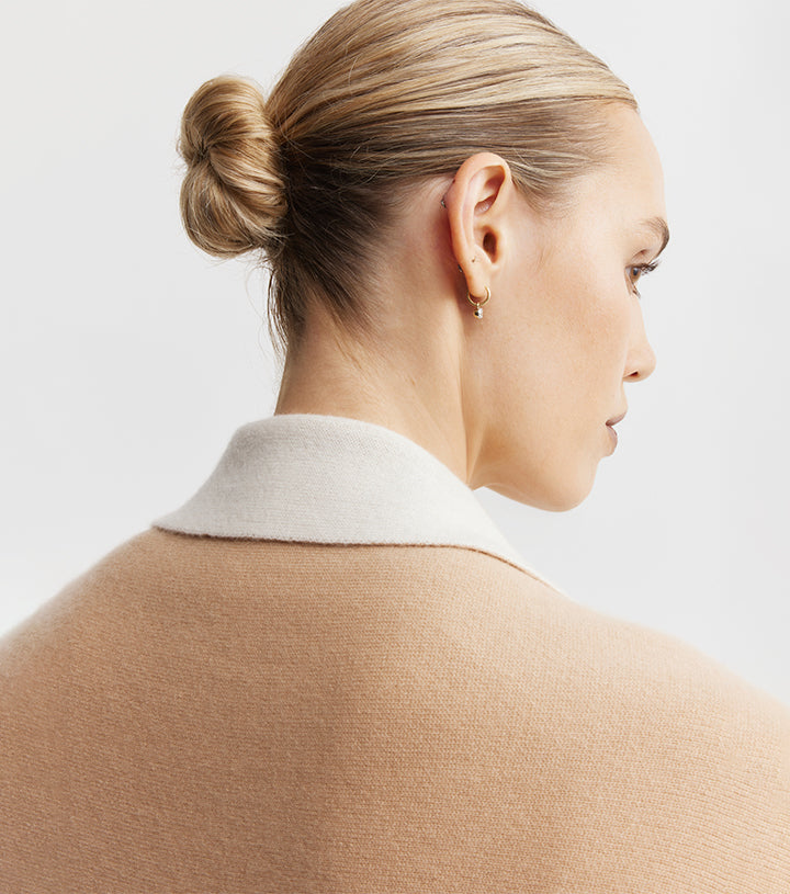 Cashmere Double Sided Jacket - Camel/Cream