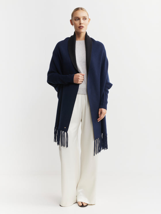 Cashmere Double Sided Jacket - Navy/Black