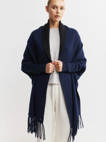  Cashmere Double Sided Jacket - Navy/Black