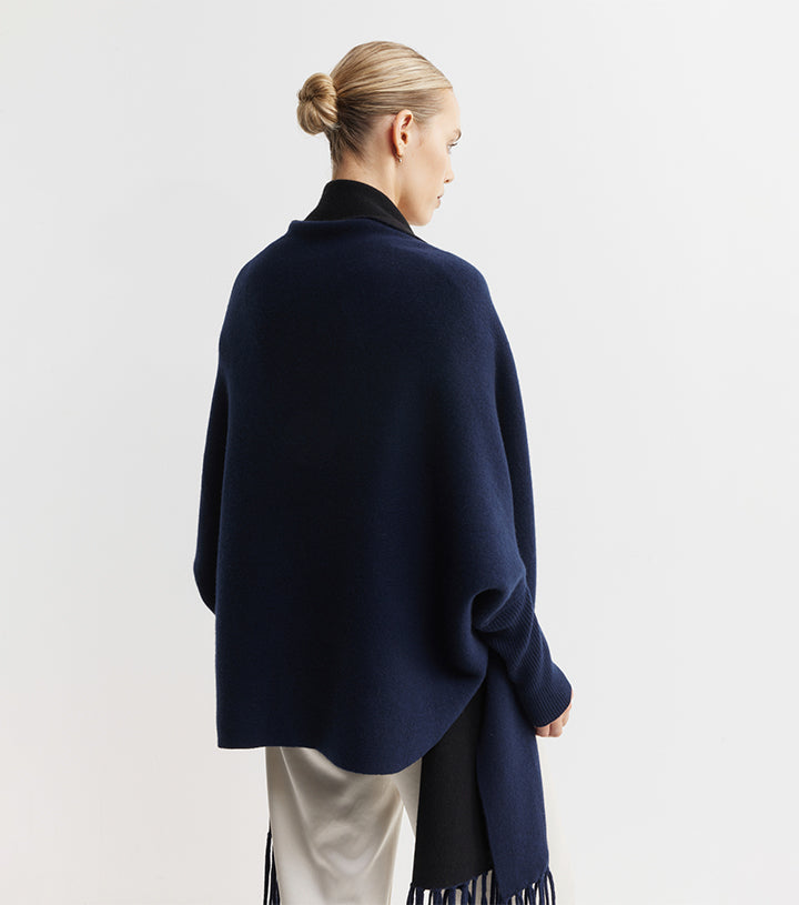 Cashmere Double Sided Jacket - Navy/Black