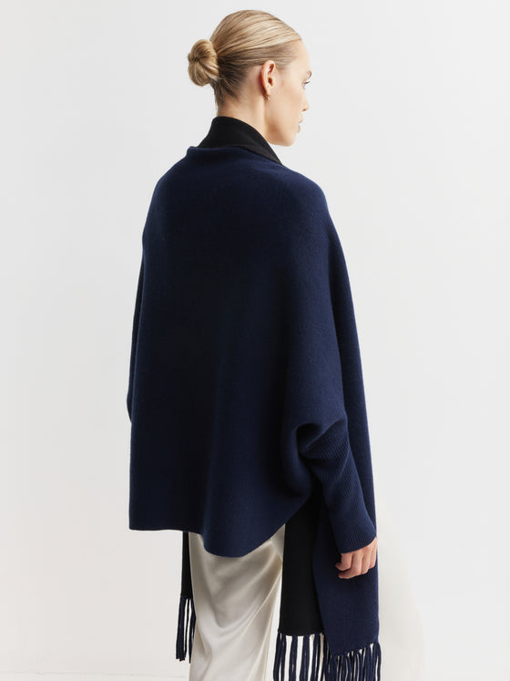 Cashmere Double Sided Jacket - Navy/Black