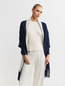  Cashmere Double Sided Jacket - Navy/Cream