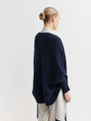 Cashmere Double Sided Jacket - Navy/Cream