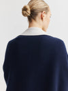 Cashmere Double Sided Jacket - Navy/Cream