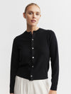 Essential Cashmere Crew Cardigan - Black