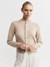 Essential Cashmere Crew Cardigan - Camel