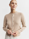 Essential Cashmere Crew Cardigan - Camel