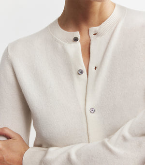 Essential Cashmere Crew Cardigan - Cream