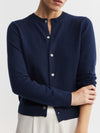 Essential Cashmere Crew Cardigan - Navy