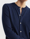 Essential Cashmere Crew Cardigan - Navy