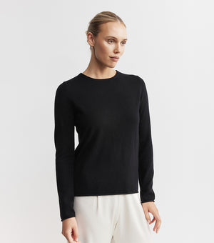 Essential Cashmere Crew Sweater - Black