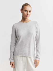  Essential Cashmere Crew Sweater - Grey Melange