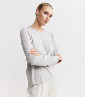 Essential Cashmere Crew Sweater - Grey Melange