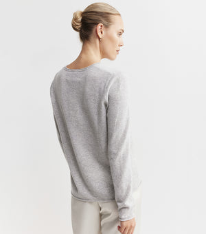 Essential Cashmere Crew Sweater - Grey Melange