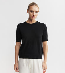  Essential Cashmere Crew Tee - Black