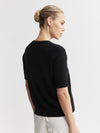 Essential Cashmere Crew Tee - Black