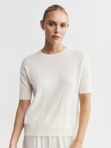  Essential Cashmere Crew Tee - Cream