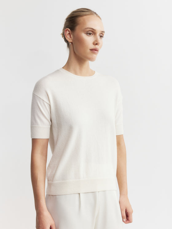 Essential Cashmere Crew Tee - Cream