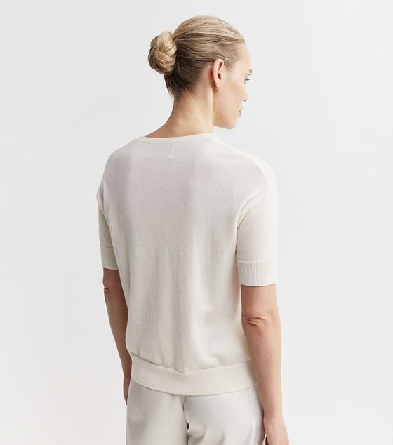 Essential Cashmere Crew Tee - Cream