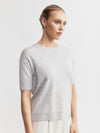 Essential Cashmere Crew Tee - Grey Melange