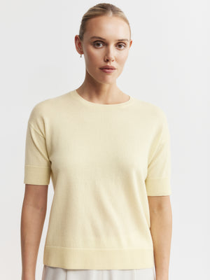 Essential Cashmere Crew Tee - Lemon