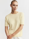 Essential Cashmere Crew Tee - Lemon