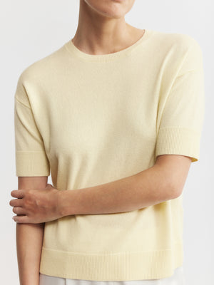 Essential Cashmere Crew Tee - Lemon