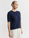 Essential Cashmere Crew Tee - Navy