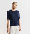 Essential Cashmere Crew Tee - Navy