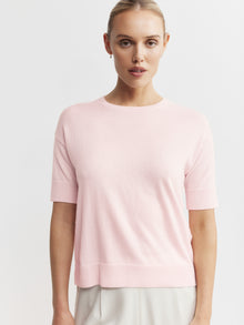  Essential Cashmere Crew Tee - Powder Pink