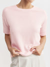 Essential Cashmere Crew Tee - Powder Pink