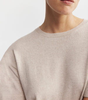 Essential Cashmere Crew Tee - Sand