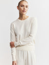 Essential Cashmere Rib Crew Sweater - Cream