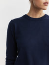 Essential Cashmere Rib Crew Sweater - Navy