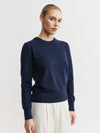 Essential Cashmere Rib Crew Sweater - Navy