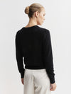 Essential Cashmere Rib V Sweater - Black