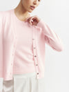 Essential Cashmere V Cardigan - Powder Pink