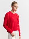 Essential Cashmere V Cardigan - Red