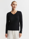 Essential Cashmere V Sweater - Black