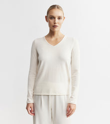  Essential Cashmere V Sweater - Cream