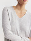 Essential Cashmere V Sweater - Grey Melange